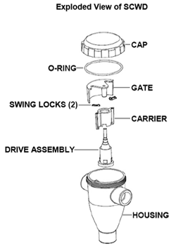 1" SCWD (Squid) Wave Maker Parts Diagram